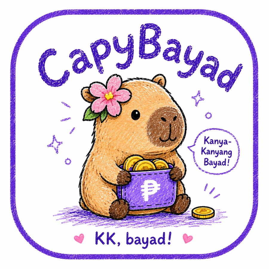 CapyBayad carrying a peso wallet